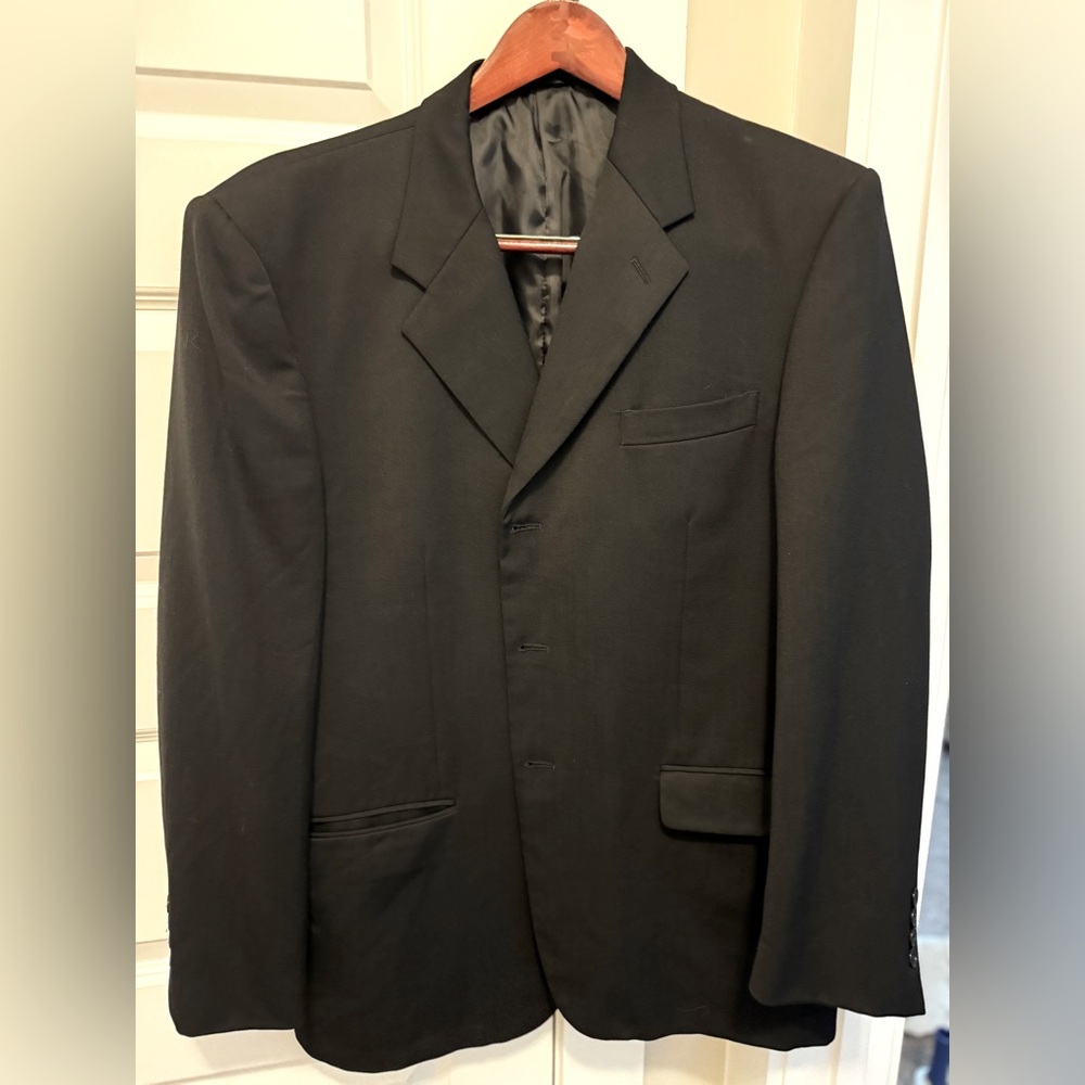 Jones New York Wool Suit Men RN 47338 Black
